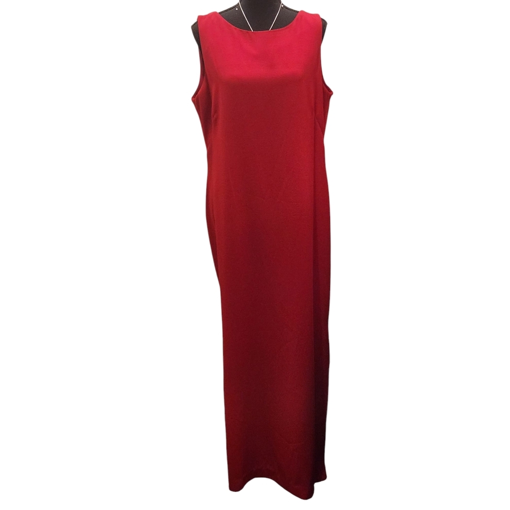 Danny & Nicole Elegant Red Sleeveless Dress With Jacket With Fring